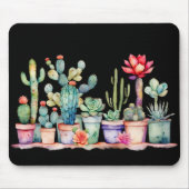 Kleurrijke potcactussen en vetplanten muismat (Voorkant)