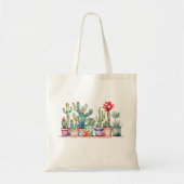 Kleurrijke potcactussen en vetplanten tote bag (Voorkant)