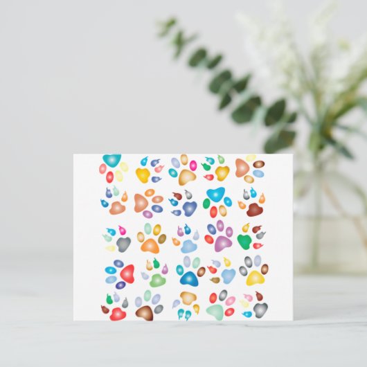 Kleurrijke poten briefkaart (Staand voorkant)