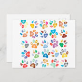 Kleurrijke poten briefkaart (Voorkant / Achterkant)