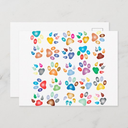 Kleurrijke poten briefkaart (Voorkant / Achterkant)