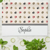 Kleurrijke poten gepersonaliseerd theedoek (Gevouwen)