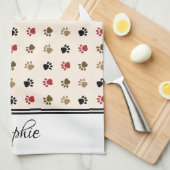 Kleurrijke poten gepersonaliseerd theedoek (Quarter Fold)