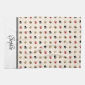 Kleurrijke poten gepersonaliseerd theedoek (Horizontaal)