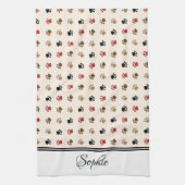 Kleurrijke poten gepersonaliseerd theedoek (Verticaal)