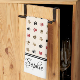 Kleurrijke poten gepersonaliseerd theedoek