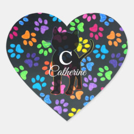 Kleurrijke poten hart sticker