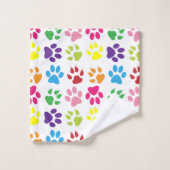 Kleurrijke poten, hondenpoten, kattenpoten bad handdoek (Wasdoekje)