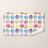 Kleurrijke poten, hondenpoten, kattenpoten bad handdoek (Handdoek)