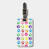 Kleurrijke poten, hondenpoten, kattenpoten bagagelabel (Voorkant verticaal)