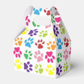 Kleurrijke poten, hondenpoten, kattenpoten bedankdoosjes (Voorkant Zijde)