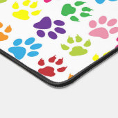 Kleurrijke poten, hondenpoten, kattenpoten bureaumat (Hoek)