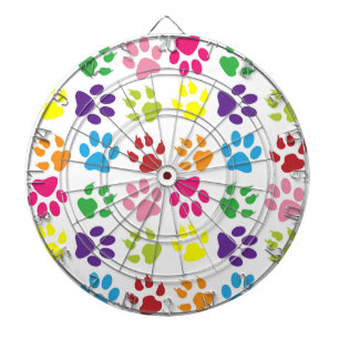 Kleurrijke poten, hondenpoten, kattenpoten dartbord
