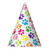 Kleurrijke poten, hondenpoten, kattenpoten feesthoedjes (Links)