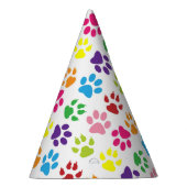 Kleurrijke poten, hondenpoten, kattenpoten feesthoedjes (Rechts)