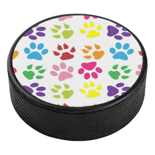 Kleurrijke poten, hondenpoten, kattenpoten hockey puck