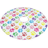 Kleurrijke poten, hondenpoten, kattenpoten kerstboom rok (Gekanteld)