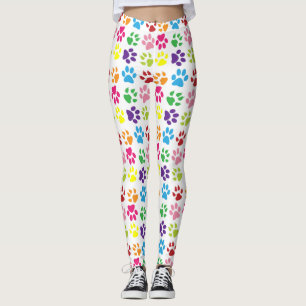 Kleurrijke poten, hondenpoten, kattenpoten leggings
