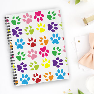 Kleurrijke poten, hondenpoten, kattenpoten notitieboek