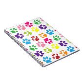 Kleurrijke poten, hondenpoten, kattenpoten notitieboek (Rechterzijde)