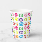 Kleurrijke poten, hondenpoten, kattenpoten papieren bekers (Rechts)