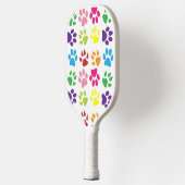 Kleurrijke poten, hondenpoten, kattenpoten pickleball paddle (Links)