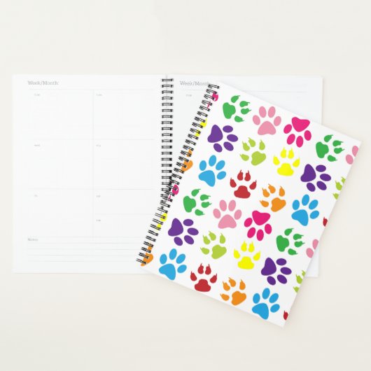 Kleurrijke poten, hondenpoten, kattenpoten planner (Display)