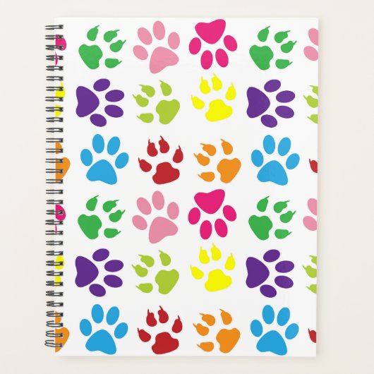 Kleurrijke poten, hondenpoten, kattenpoten planner (Voorkant)