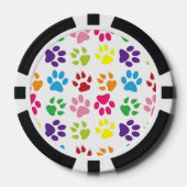 Kleurrijke poten, hondenpoten, kattenpoten poker chips (Voorkant)