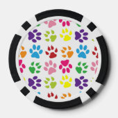 Kleurrijke poten, hondenpoten, kattenpoten poker chips (Achterkant)