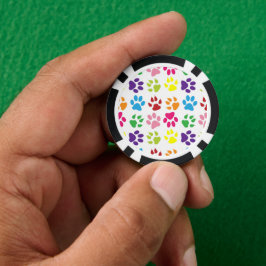 Kleurrijke poten, hondenpoten, kattenpoten poker chips