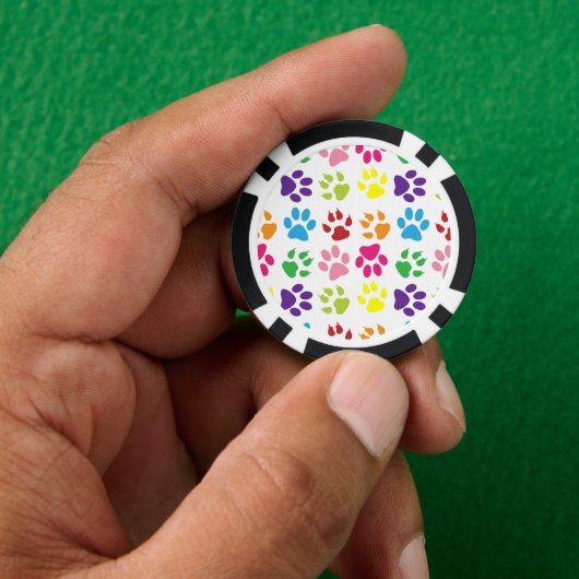 Kleurrijke poten, hondenpoten, kattenpoten poker chips (Hand)