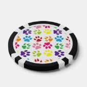 Kleurrijke poten, hondenpoten, kattenpoten poker chips (Enkel)