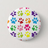 Kleurrijke poten, hondenpoten, kattenpoten ronde button 5,7 cm (Voorkant)