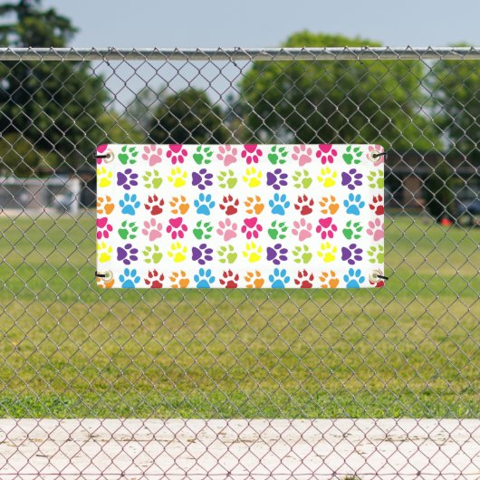 Kleurrijke poten, hondenpoten, kattenpoten spandoek (Insitu)