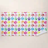 Kleurrijke poten, hondenpoten, kattenpoten strandlaken (Voorkant)