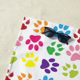 Kleurrijke poten, hondenpoten, kattenpoten strandlaken