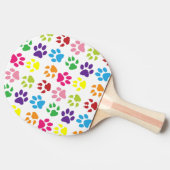 Kleurrijke poten, hondenpoten, kattenpoten tafeltennisbatje (Zijkant)