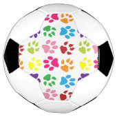 Kleurrijke poten, hondenpoten, kattenpoten voetbal (Gedraaid)