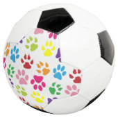 Kleurrijke poten, hondenpoten, kattenpoten voetbal (Drie kwart)