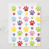 Kleurrijke poten, Paw Pattern, Dog Paws, Bat Mitzv Kaart (Achterkant)