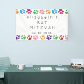Kleurrijke poten, Paw Pattern, Dog Paws, Bat Mitzv Spandoek (Beurs)