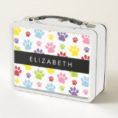 Kleurrijke poten, Paw Pattern, Dog Paws, Jouw naam (Achterkant)