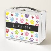 Kleurrijke poten, Paw Pattern, Dog Paws, Jouw naam (Voorkant)