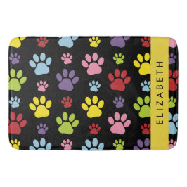 Kleurrijke poten, Paw Pattern, Dog Paws, Jouw naam Badmat