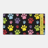 Kleurrijke poten, Paw Pattern, Dog Paws, Jouw naam Bureaumat (Voorkant)