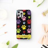 Kleurrijke poten, Paw Pattern, Dog Paws, Jouw naam Case-Mate iPhone Case