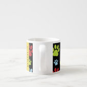 Kleurrijke poten, Paw Pattern, Dog Paws, Jouw naam Espresso Kop (Achterkant)