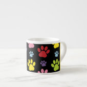 Kleurrijke poten, Paw Pattern, Dog Paws, Jouw naam Espresso Kop (Voorkant rechts)