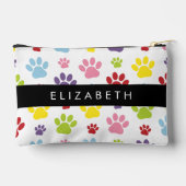 Kleurrijke poten, Paw Pattern, Dog Paws, Jouw naam Etui (Achterkant)